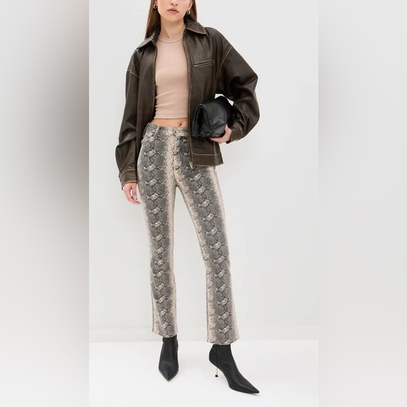 MOTHER Denim - NWT Mother The Hustler Flood Boa Babe Snakeskin Jeans Size 27